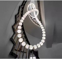 Décoration résidentielle personnalisée Collier de perles de luxe Lustre créatif Hôtel Duplex Bâtiment Villa Led Acrylique Suspension