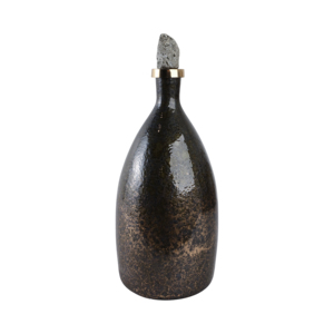 Vaso in vetro testurizzato con coperchio in pietra per decorare il soggiorno, vaso per fiori in vetro per uso domestico e in ufficio. - Product Image 3