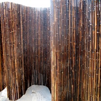 Panneaux de clôture en rouleau de bambou noir naturel Écrans en rouleau de bambou nigra pour jardin ou chantiers de construction