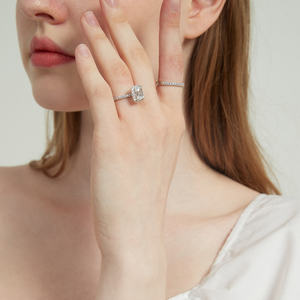 خواتم خطوبة من الفضة الإسترلينية 2CT من OAHLAN ، خواتم خطوبة من الزمرد المكعّب ، خواتم وعد زفاف للنساء - Product Image 5