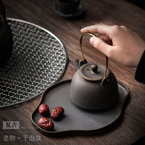 Retro Ceramic Dry Tea Tray Ruyi Shape <b>Mini</b> Tea <b>Table</b> For Home Use Chinese Minimalist Style - Product Image 3