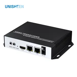 Unisheen 4K HEVC H.265 H.264 8in1 IP para IP IPTV Transmissão de vídeo Transcodificador RTMP RTMPS UDP HTTP RTSP HLS SRT 4.