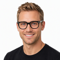 Nouvelles montures optiques TR Pin en acétate, branches rétro fines, lunettes anti-lumière bleue noires unisexe 8155