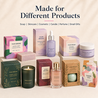 Boîte de présentation de luxe SHINY avec vernis UV sélectif et pelliculage mat, en carton 400 g/m², avec doublure en mousse, enveloppes/autocollants personnalisés pour articles haut de gamme