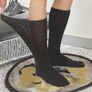 Calcetines de Hospital para Hombre, de Algodón Tejido, Extra Anchos, Negros, Elásticos, Transpirables, Antibacterianos, Casuales, de Otoño, Hasta el Tobillo, Venta al Por Mayor - Product Image 3