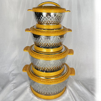Ensemble de casseroles isothermes en acier inoxydable de style africain et indien, avec couvercles en ABS, pour garder les aliments au chaud