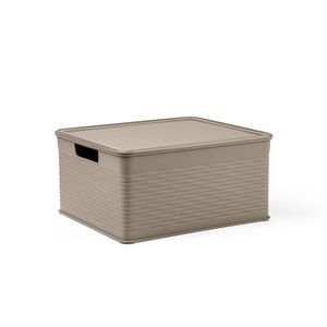 CONTENEUR À ANSES EN POLYPROPYLÈNE, GRIS PALE, 29X33.5 CM, H. 16.5 CM, 13 LITRES - Product Image 1