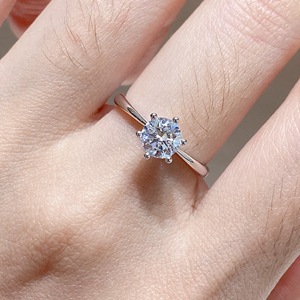Gigi certificata 1.0CT VVS2 LAB cresciuto solitario taglio rotondo diamante 18K oro bianco massiccio gioielli di marca di nozze donne anello di fidanzamento - Product Image 3