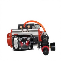 Vanne à bille trois pièces à filetage femelle en acier inoxydable SS304 SS316L avec actionneur pneumatique en aluminium pour l'eau OEM