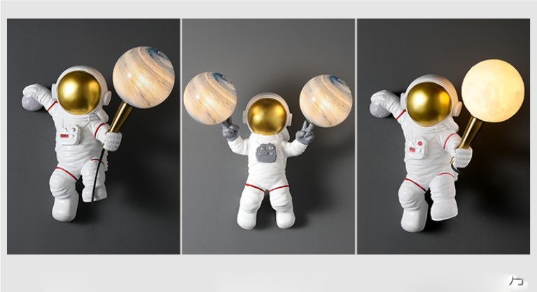 Modern Astronaut kids room Lamps Art Resin Wall Light Bedroom Bedside Night Lights Space Man G9 LED Wall  lamp table lighting