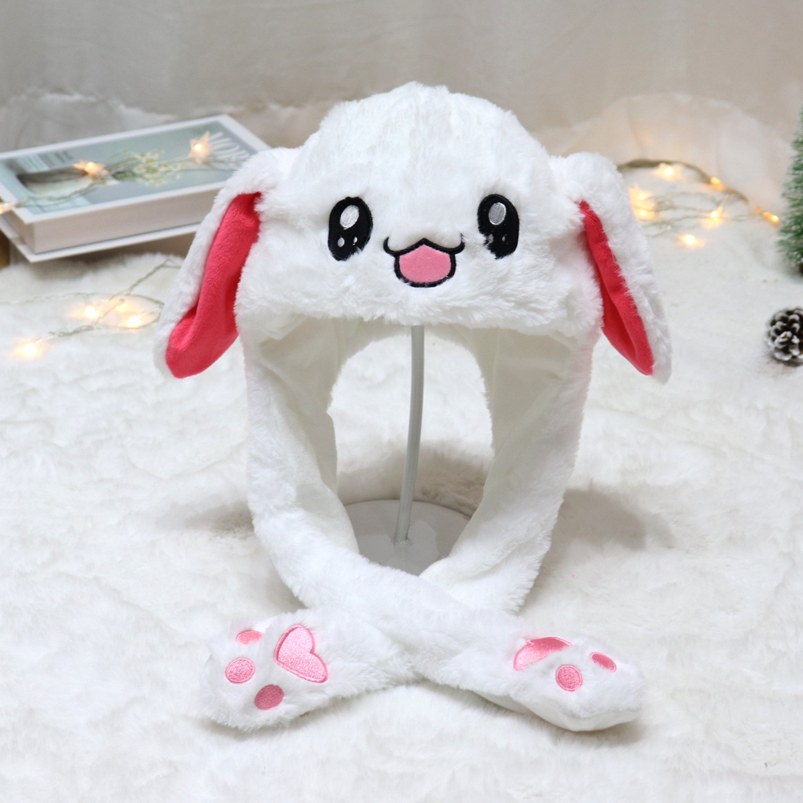 Conejo blanco (con orejas color rosa) Móvil + Luz