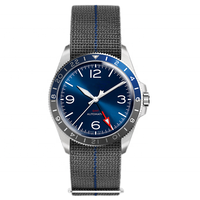 GMT-Reloj de pulsera de acero inoxidable para hombre, automático, mecánico