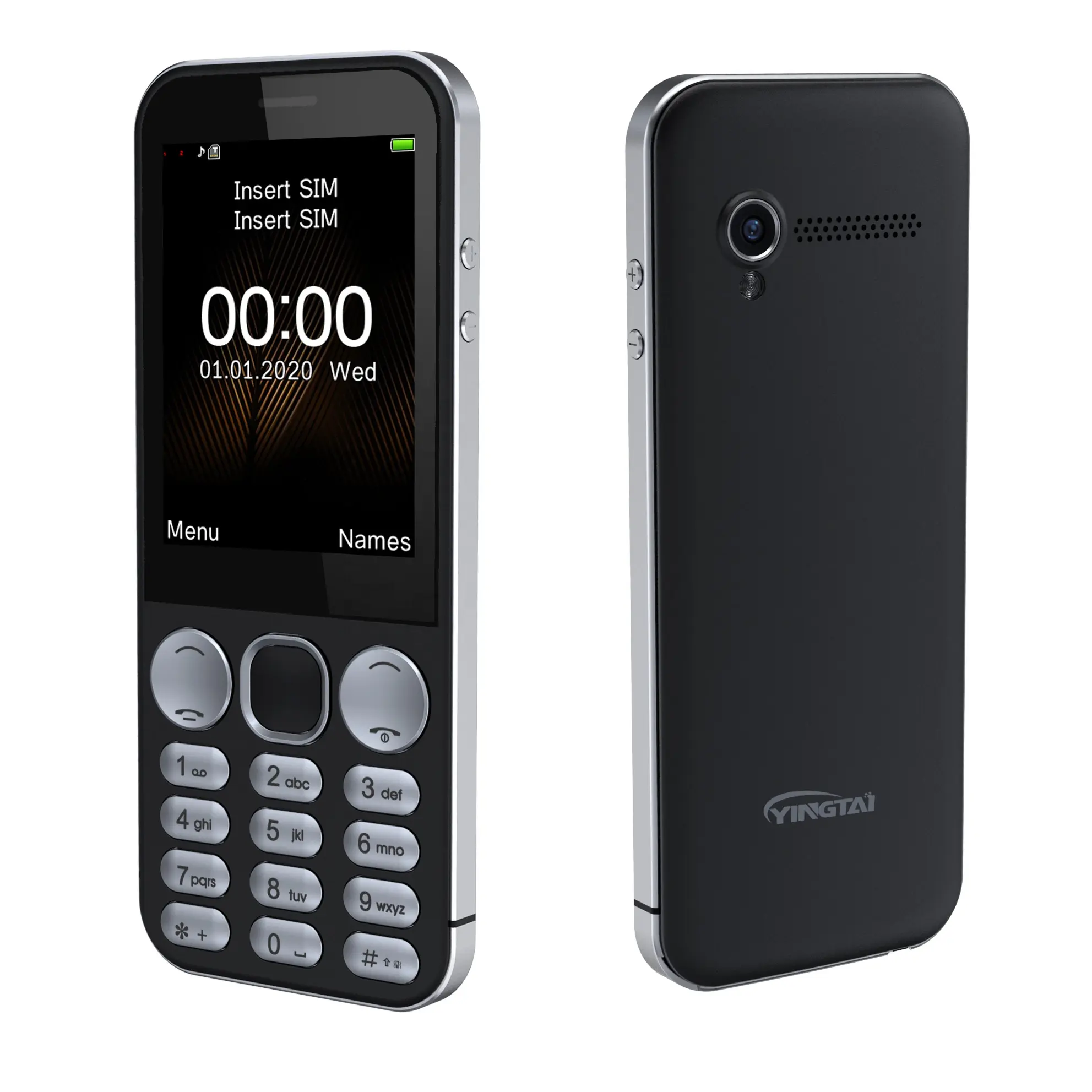2.8 inch dual sim card metal body mobile phone 3G WCDMA basic keypad feature phone