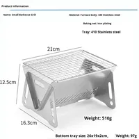 Barbecue portable LOVITA en acier inoxydable, pliable, pour le camping, pour rôtir de la viande, griller du poisson