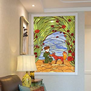 Vitral de Estilo Tiffany Europeo Personalizado, Hecho a Mano en China, Diseño de Vidrio Sólido Teñido, Duradero, para Iluminación Decorativa de Puertas y Ventanas - Product Image 1