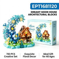 Ensemble de blocs de construction éducatifs EPT 783 pièces, maison bleue de lune, fleurs, modèle d'architecture créative DIY, jouet pour enfants, cadeau