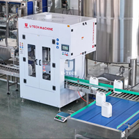 Machine de remplissage automatique de bouteilles de produits chimiques liquides (acides, pesticides, eau de Javel) anti-corrosion 5-20L