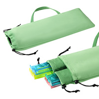 Sac de rangement pour tuiles de mahjong en velours vert, sac de transport exquis pour tuiles de mahjong américaines, accessoires de jeu de mahjong