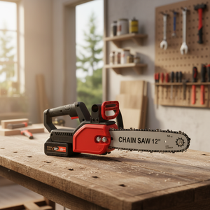 High-Power Gladde Snij Ontwerp Elektrische Kettingzaag Anti-Roest Behandeling 12-Inch Draadloze Elektrische Kettingzaag - Product Image 1