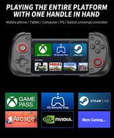 Manette de jeu extensible sans fil avec ventilateur de refroidissement et moteur de vibration pour Nintendo Switch Android IOS PC X3