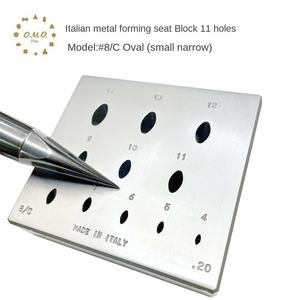 Ensemble de blocs de façonnage en métal italien OMO, rond, cinq côtés, 4-14 mm, outil de façonnage à 11 trous, modèle # 8/A MOLDS - Product Image 3