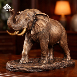 Sculptures d'animaux en bronze antique, figurines de léopard en <span class=keywords><strong>laiton</strong></span> faites à la main, ornements de bureau vintage pour hôtel, villa, intérieur - Product Image 3
