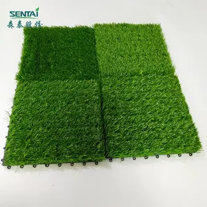 30*30cm heißer Verkauf Kunstrasen einfache Installation Kunststoff Gras DIY Deck Fliesen wasserdicht DIY Rasen Terrasse Green Turf 344