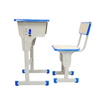 Mobilier de salle de classe Ensembles scolaires Bureau et chaise d'étudiant Bureau et chaise en MDF simples pour l'école primaire