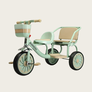 Triciclo para Bebés con Asiento Trasero para Gemelos, Hermanos o Hermanas, para Jugar Juntos, con Manubrio de Altura Ajustable - Product Image 3