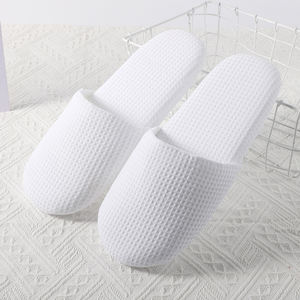 Chaussons jetables en coton gaufré blancs de <span class=keywords><strong>la</strong></span> marque BenBen pour hôtels, spas, salons, maisons et voyages, avec impression de logo personnalisée - Product Image 3