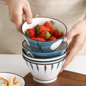 Tazón de Porcelana Fina Estilo Americano con Patas Altas para el Hogar y Restaurantes, Ideal para Arroz, Postres, Frutas, Ensaladas, Desayunos y Avena - Product Image 1