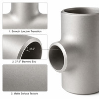Pipa Gas dan Minyak Tekanan Tinggi Grosir ASME B16.9 Baja Karbon ASTM A234 WPB Butt Weld Seamless SCH80 NACE MR0175 Equal Tee