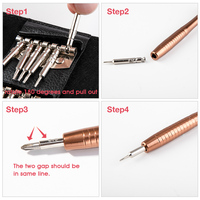 Kit de 25 mini tournevis de précision, tournevis Torx électroniques, outils d'ouverture et de réparation pour iPhone, appareil photo, montre, PC