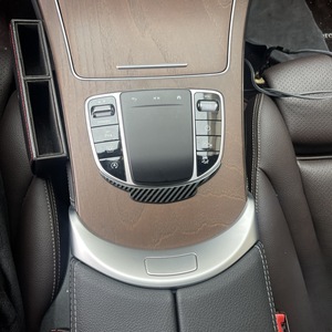 Panel de consola central Xingbaiwang con textura de fibra de carbono plateada para Mercedes-Benz Clase E, Clase C, GLC, marco de salpicadero de acero inoxidable - Product Image 3