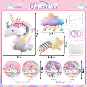 Kit de décoration de ballons d'<span class=keywords><strong>anniversaire</strong></span> sur le <span class=keywords><strong>thème</strong></span> de la licorne, comprend des ballons de licorne pour les fournitures de fête d'<span class=keywords><strong>anniversaire</strong></span> sur le <span class=keywords><strong>thème</strong></span> de la licorne - Product Image 3