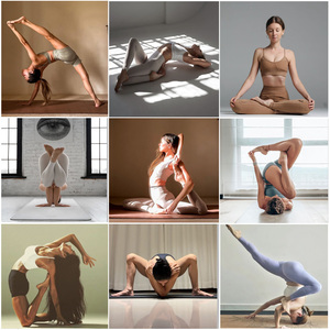 Özel Tasarım Dikişsiz Kadın Uzun Kollu Yoga Takımları Yüksek Kaliteli Slim Fit Spor Kıyafeti Aktif Tayt 2 Yüksek Bel Yoga Taytı - Product Image 5