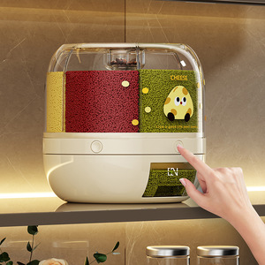 Seau à riz rotatif Mtbese avec couvercle hermétique, conteneur de stockage multi-céréales, anti-insectes, anti-humidité, pour usage domestique - Product Image 4