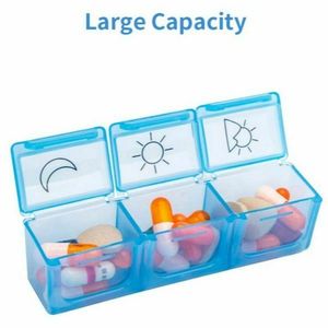 Nouvel arrivage : Organisateur de pilules hebdomadaire en plastique, 7 jours, 21 compartiments, couleurs arc-en-ciel - Product Image 4