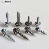 Sekrup atap baja tahan karat SS 304/316+435, SS410, Carbon Ruspert Finish, kepala flens heksagonal dengan sealant untuk atap