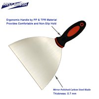 Couteau à enduire industriel robuste de 5 pouces pour le bricolage, lame en acier à haute teneur en carbone, manche ergonomique en plastique bicolore pour murs