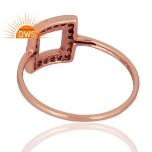 Ensemble de bijoux en topaze blanche attrayante, bague en or rose massif 9 carats, bague de fiançailles, fabricant de bijoux, collection vintage - Product Image 3