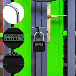 YH2171 Zinc Alloy <strong>Timer</strong> Lock Electronic LCD <strong>Padlock</strong> 99 Hours Max Timing USB Rechargeable Anti-Addiction Study Exam Smart Lock - Product Image 3