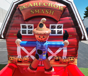 Juegos de Carnaval inflables de nuevo diseño Halloween Scaredcrow <span class=keywords><strong>Smash</strong></span> con Velcro Sticky Ball Game para niños y adultos - Product Image 4