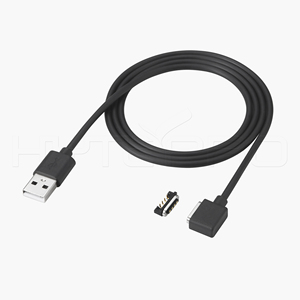 Câble de charge et de données magnétique USB à 4 broches coudé sur le côté M501B personnalisé pour les appareils connectés intelligents, les dispositifs médicaux IoT et les appareils électroniques compacts - Product Image 2