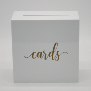 <strong>Wedding</strong> Acrylic Card Box Tabletop Decor Gift Box Display Cards and Well Wishes Envelope Holder Reception Party Decor Box - Product Image 3