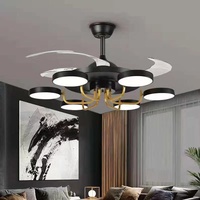 Ventilateur de plafond moderne et élégant avec lumière et télécommande Agi32, éclairage luxueux pour chambre à coucher