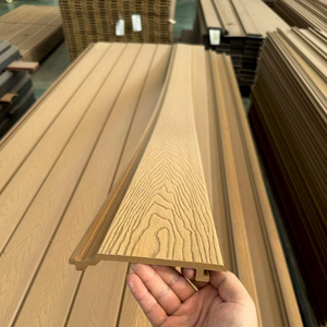 Panneau <span class=keywords><strong>mural</strong></span> en composite bois-PVC (WPC) extérieur, texture bois personnalisable, lambris, revêtement <span class=keywords><strong>mural</strong></span> extérieur pour la décoration - Product Image 3