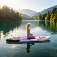 Planche à pagaie gonflable junior 290 cm, design violet, épaisseur 5 pouces, durable, largeur 31 pouces, vente en gros, usine OEM, certifiée CE et BSCI