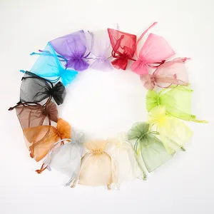 Manufactory Wholesale Custom Candy Organza Bags Reusable Transparent Organza Gift Bag