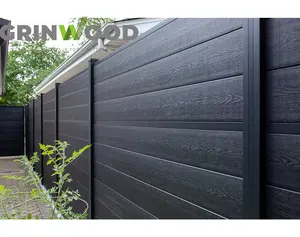 1.8m Outside WPC Composite Fence against wind with Aluminium Pillars